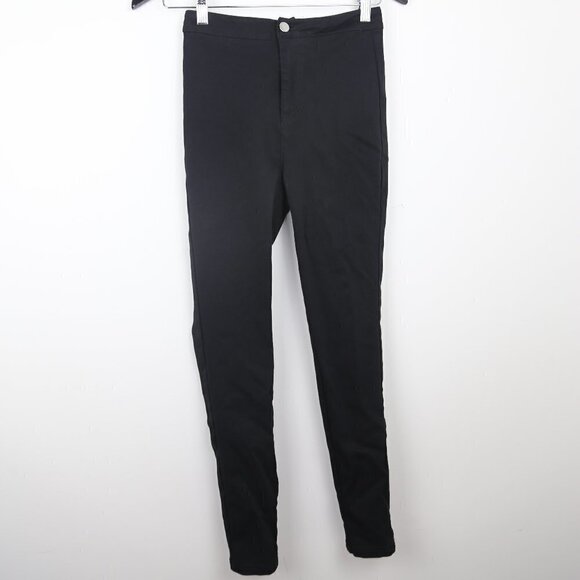 Shein High-Rise Waisted Skinny Denim Jeggings Button Fly Pants Black - Picture 1 of 8